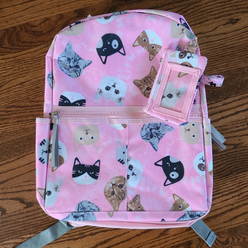 👀50% OFF🐈‍⬛🐈📚🎒 NWT‼️ Accessory Innovation brand LOTS of Kitties Backpack